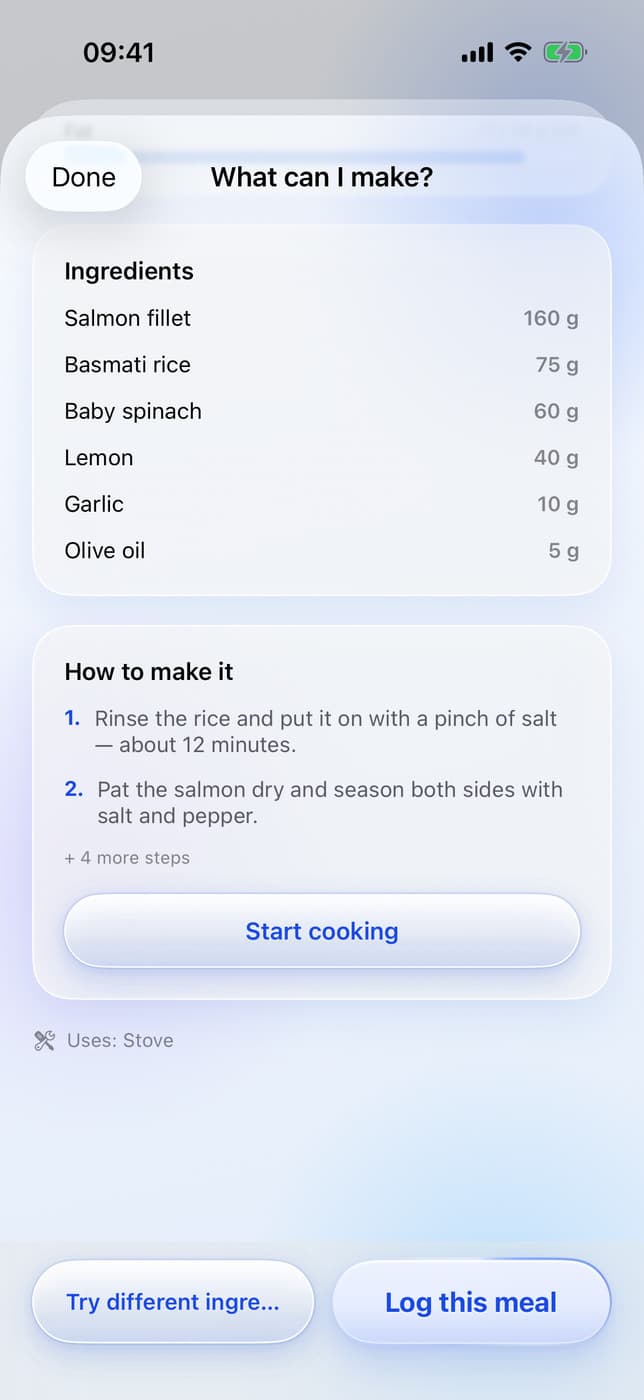Guided cooking, step by step
